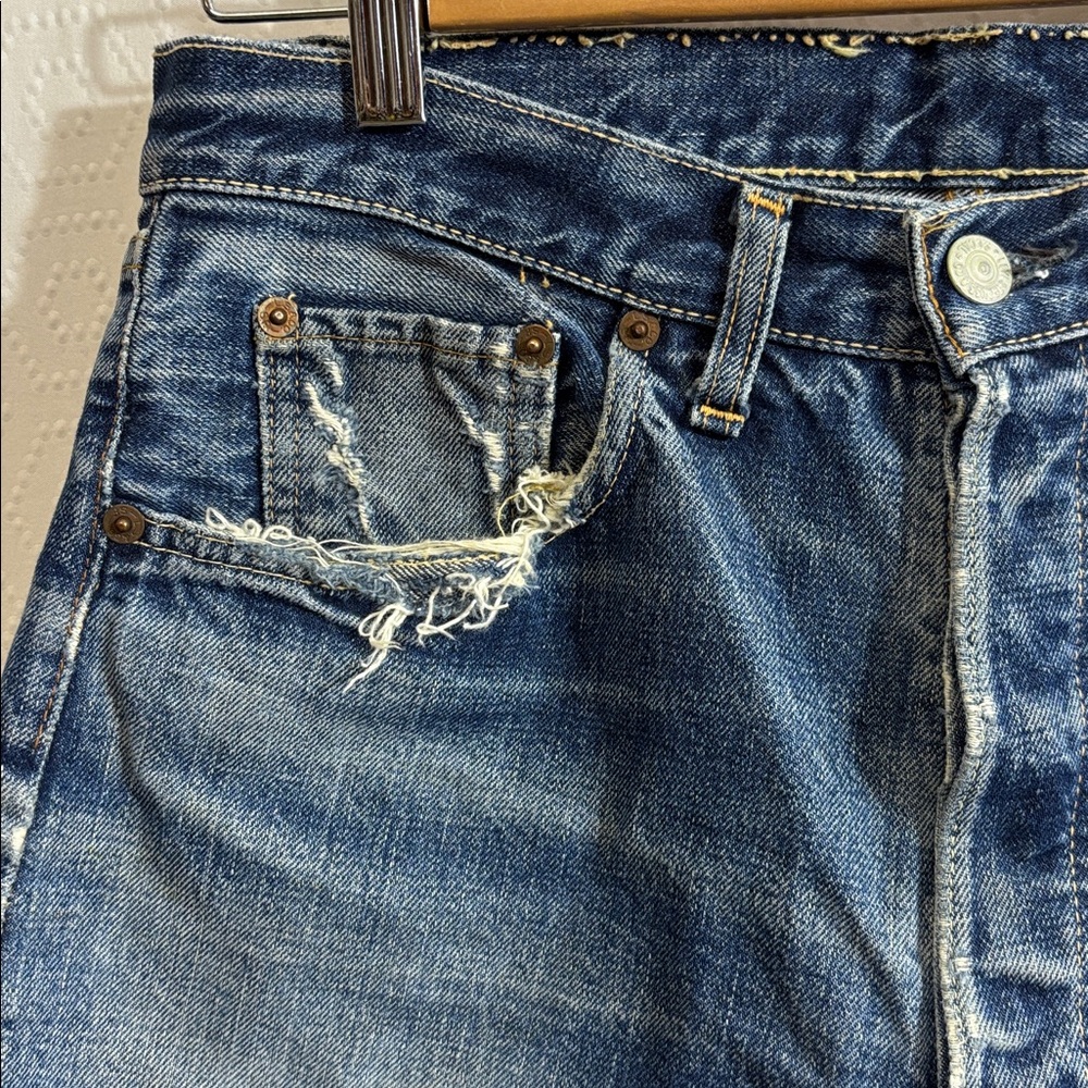 🌸RARE Vtg 501 Selvedge capital E Levis Shorts🌸 - Picture 2 of 14